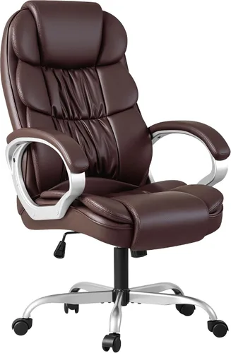 Miniatura 10 de Homall Silla de oficina con respaldo alto, silla de escritorio para computadora de tarea, de cuero PU, altura ajustable, moderna silla giratoria