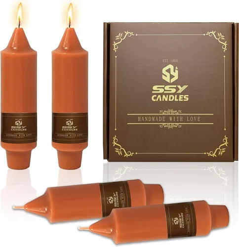 Miniatura 17 de Velas cónicas cortas de 5 pulgadas, velas sin aroma hechas a mano, juego de 4 con tiempo de combustión largo, velas retorcidas para boda, hogar
