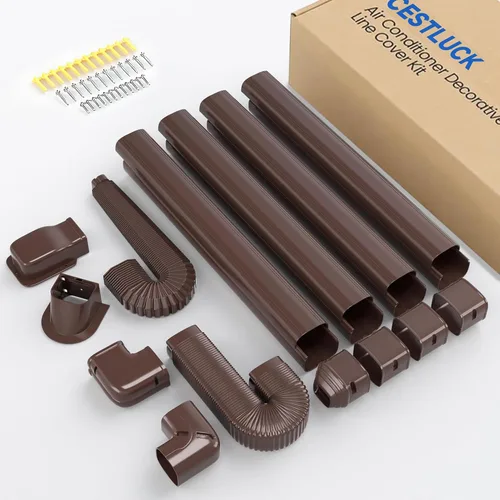 Kit de cubierta de tubería decorativa de PVC de 3 pulgadas y 17 pies: kit de cubierta de línea dividida sin conductos para mini aire acondicionado
