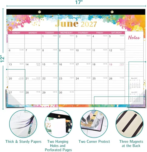 Miniatura 4 de Calendario magnético 2026-2027 para refrigerador – Calendario magnético/de escritorio 2026-2027 de julio de 2026 a junio de 2027, calendarios