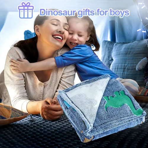 Miniatura 5 de TEHALK Mantas de bebé personalizadas para niños, manta de dinosaurio para niños, manta que brilla en la oscuridad para niños, manta para niños