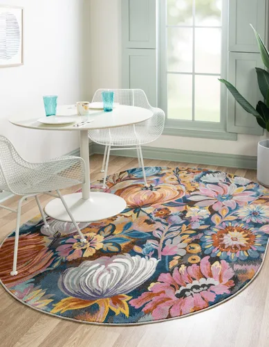 Miniatura 12 de Unique Loom Blossom Collection - Alfombra rectangular (2 x 3 pies, rectangular, multicolor y negro)