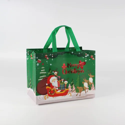 Miniatura 6 de Venforze 36 bolsas reutilizables de Navidad, bolsas de regalo no tejidas, 12.8 x 9.8 x 6.7 pulgadas