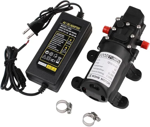 Pulverizador de bomba 70W DC 12v 0.9MPA 130psi Bomba de presión de agua Bomba de refuerzo para el hogar Bomba de diafragma Conectar a 10.3mm/0.4inch