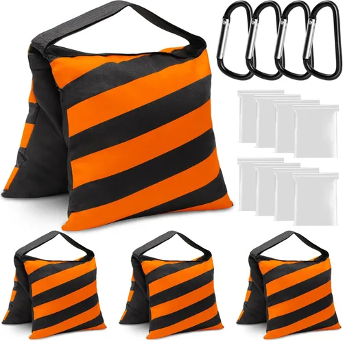 Miniatura 8 de Aimosen 4 paquetes de bolsas de arena con peso para trípode de fotografía y equipo de video, bolsa de silla de montar resistente para soporte