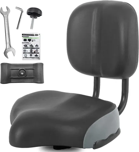 Miniatura 9 de Bike Seat with Backrest, Oversized Comfortable Ergonomic Design Bicycle Saddle for Men and Women Adjustable Height Bike Saddle for Tricycle City