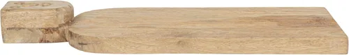Miniatura 5 de Cortadora compacta de queso de madera de mango tallada a mano y tabla de cortar con diseño de mango facial y acabado peinado, natural