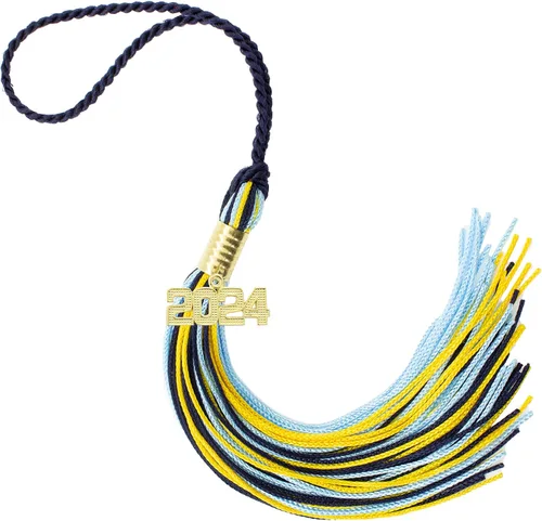 Miniatura 264 de Borla de graduación Aqua 2022, todos los colores escolares disponibles, fabricada en Estados Unidos