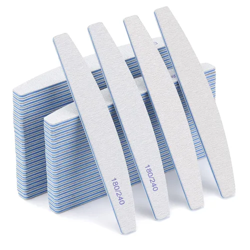 Miniatura 10 de BTYMS 10 piezas de limas de uñas de grano 100/180 - Tablas de esmeril de doble cara para uñas acrílicas, de gel y naturales