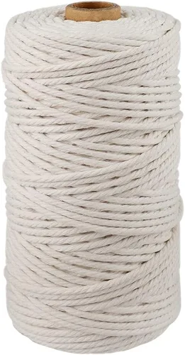 Miniatura 9 de G2PLUS Cuerda de algodón negro, 2 mm 656 pies de cuerda de algodón natural para panaderos, cuerda de embalaje para manualidades DIY, decoración