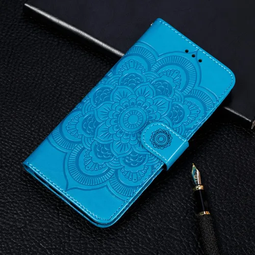 Miniatura 8 de EYZUTAK Funda de cuero con diseño de mandala para Samsung Galaxy S8, con tapa y ranuras para tarjetas, soporte magnético, funda protectora ultra
