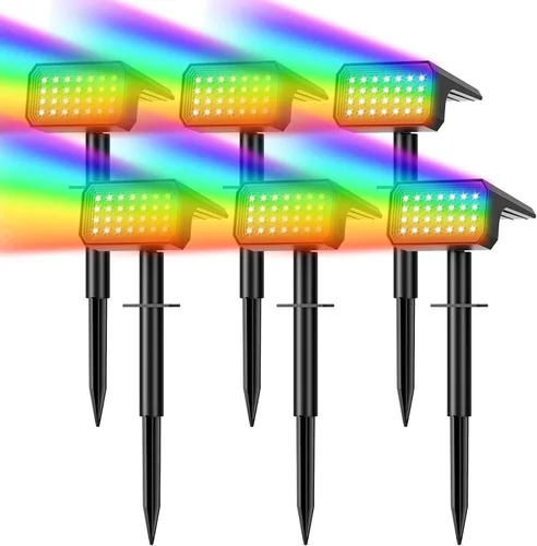 Miniatura 12 de Focos solares para exteriores, [4 unidades/118 LED] 4 modos de encendido y apagado automático, focos solares de paisaje, IP67 impermeables, luces