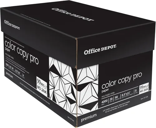 Miniatura 4 de Office Depot Papel de copia a color, 8 1/2in. x 11in., 28 Lb, Resma de 500 hojas, caja de 8 resmas, 727641