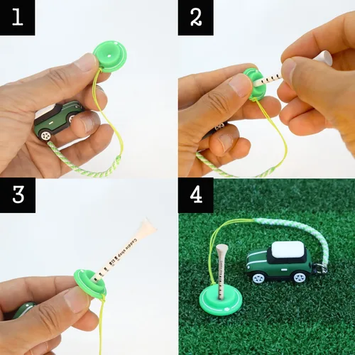 Miniatura 5 de 3D OM Percha para camisetas de golf, mini silicona con anillo guía, elegante y adorable (verde)
