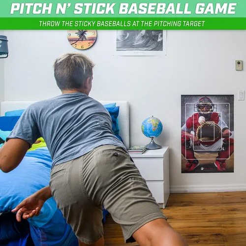 Miniatura 2 de GoSports Pitch N' Stick Kids Baseball Pitching Game - Choose Between Wall Poster Game Set or 4 Replacement Sticky Ball Baseballs