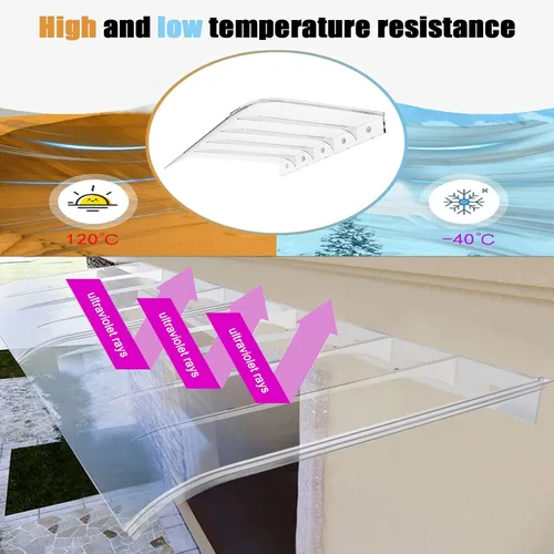 Miniatura 4 de Toldo para ventana, protección contra rayos UV, lluvia, nieve, toldo para puerta, toldo para puerta delantera, toldo para patio al aire libre