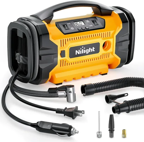 Miniatura 28 de Nilight Inflador de Neumáticos Compresor de Aire Portátil Recargable 12VDC 150PSI Batería Inalámbrica Alimentada por Encendido 2 Veces Más Rápida