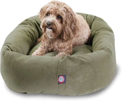 Miniatura 26 de Majestic Pet Cama para Perros Grandes Lavable de 40 Pulgadas, Mueble Ortopédico en Forma de Donut para Perros Grandes, Almohadilla y Alfombra de Gris