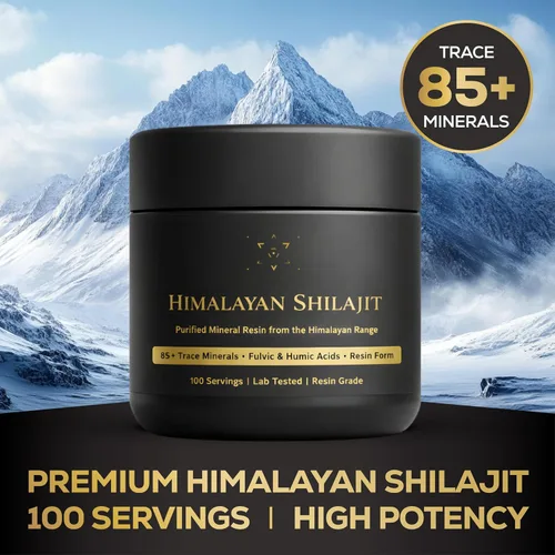 Miniatura 2 de Alcami - Resina Shilajit del Himalaya de alta calidad, grado dorado de alta potencia para hombres y mujeres, 100 porciones, más de 85 minerales