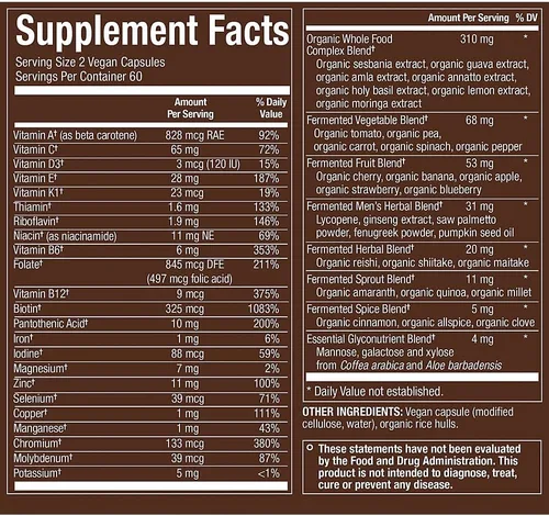 Miniatura 3 de plnt Multivitamínico MenaTMs de alimentos integrales fermentados (120 cápsulas veganas)