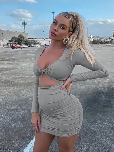 Miniatura 8 de XXTAXN - Vestido corto sexy para mujer con cuello en V profundo y manga larga