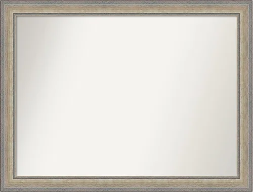 Miniatura 125 de Amanti Art Espejo de baño plateado para sobre fregadero, 28 x 47 pulgadas, espejo rectangular de plata imperial, marco de madera tradicional de gran