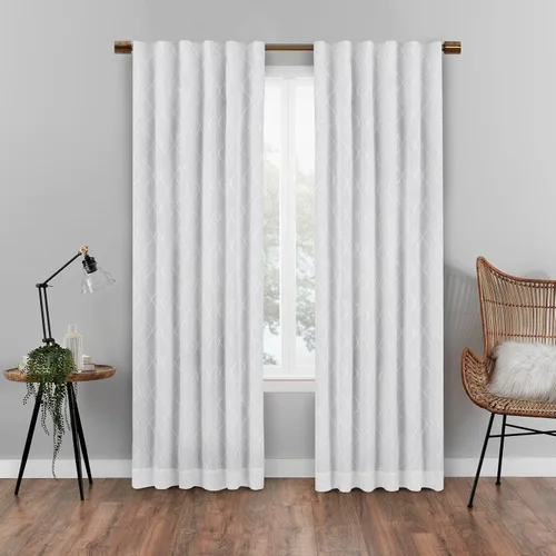 Miniatura 2 de Eclipse Absolute Zero Nora Geo - Cortinas opacas con aislamiento térmico y bolsillo para barra, para dormitorio, panel individual, 50 x 63 pulgadas