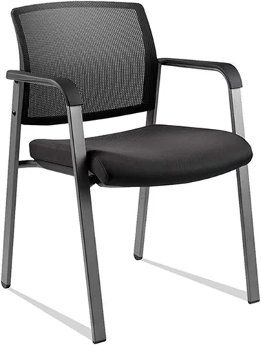Miniatura 17 de CLATINA Juego de 2 sillas apilables con respaldo de malla con asiento de tela tapizado y soporte lumbar ergonómico para oficina, escuela, iglesia