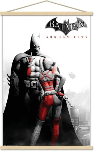 Miniatura 10 de Trends International DC Comics VIdeo Game - Póster de pared de Arkham City, arte clave, 14.725 x 22.375 pulgadas, versión enmarcada de madera