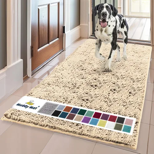 Miniatura 28 de Muddy Mat® Mostrado en la televisión - Tapete de microfibra súper absorbente para puerta de perro para patas fangosas, antideslizante y lavable