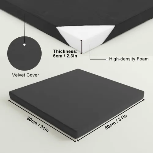 Miniatura 2 de Velvet Zabuton - Tapete de meditación grande para adultos y cojín de meditación de yoga, asiento de espuma de alta densidad con funda lavable, 31 x
