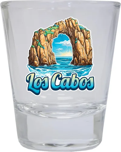 Miniatura 6 de Los Cabos Mexico Design C Souvenir - Vaso de chupito redondo de 1.5 onzas, color azul, paquete de 2