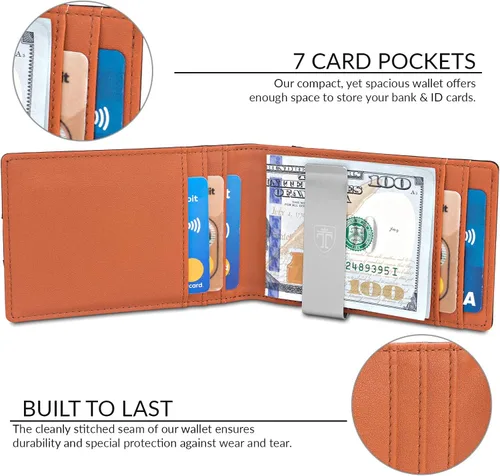 Miniatura 2 de TRAVANDO Money Clip Wallet Atlanta Mens Front Pocket Slim RFID Blocking - Credit Card Holder - Mini Bifold
