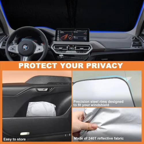 Miniatura 4 de Parasol para parabrisas delantero mejorado 2026 para BMW X3 2018-2023, reflector, plegable, parasoles para parabrisas de BMW X3, mantiene tu