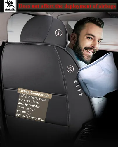 Miniatura 3 de Fundas de asiento de automóvil, juego completo para vehículos Nissan Frontier 2023, ajuste universal para la mayoría de los automóviles, protectores