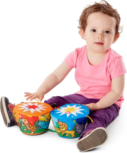 Miniatura 3 de Melissa & Doug K's Kids Bongo Drums - Instrumento musical suave, multicolor, 1 EA