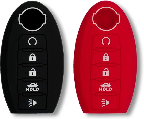 Miniatura 9 de Autobase Funda de silicona para llavero para Nissan Rogue Pathfinder Sentra 2023 2024 2025 Funda protectora de goma para llavero remoto con 5
