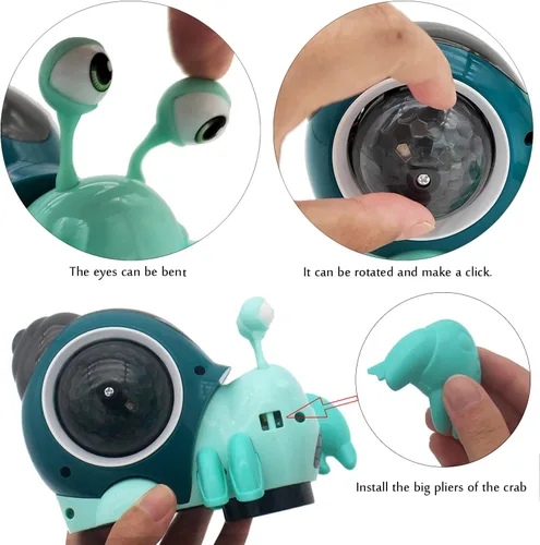 Miniatura 4 de Tipmant Cangrejo Eléctrico para Bebé y Niño Pequeño, Lindo Juguete de Vehículo de Animal Electrónico, Gatea, Reproduce Música, Luz Luminosa