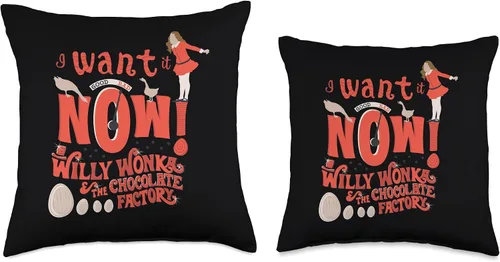 Miniatura 3 de Willy Wonka Chocolate Factory I Want It Now - Almohada (16.0 x 16.0 in), multicolor