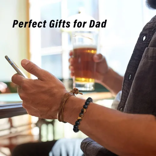 Miniatura 6 de Pulsera de cristal natural para adolescentes, niños, hombres, caja de regalo extraíble especialmente para hijo, nieto, papá, amor en cumpleaños