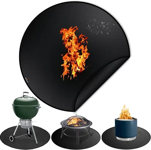 Miniatura 8 de Brinman Tapete para debajo de la parrilla, tapete protector de aceite absorbente de alta calidad de 36 x 48 pulgadas para terraza y patio, tapete
