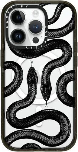 Miniatura 115 de CASETiFY Impact - Funda para iPhone 13 [protección contra caídas de 6.6 pies/compatible con Magsafe] Black Kingsnake, color negro transparente