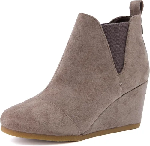 Miniatura 11 de Dunes Zoey - Botines de cuña para mujer, ante vegana suave, diseño fácil de poner, espuma viscoelástica, disponibles en anchos amplios