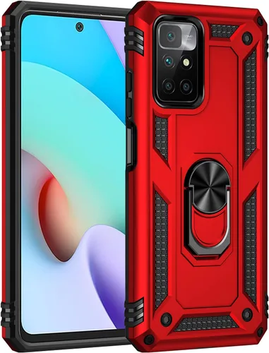 Miniatura 2 de Funda compatible con Xiaomi Poco X3 GT, compatible con Redmi Note 10 Pro (China), funda para teléfono 5G con soporte de anillo 2 en 1, color rojo