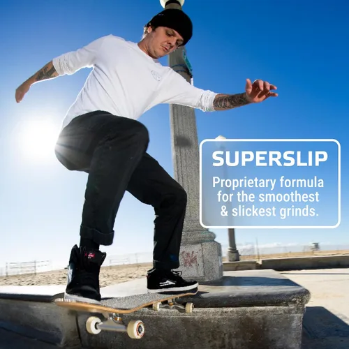 Miniatura 3 de Fireball SuperSlip Pro - Cera para patineta para rieles, hecha en Estados Unidos, cera para patinetas agresivas en línea y monopatines, fórmula