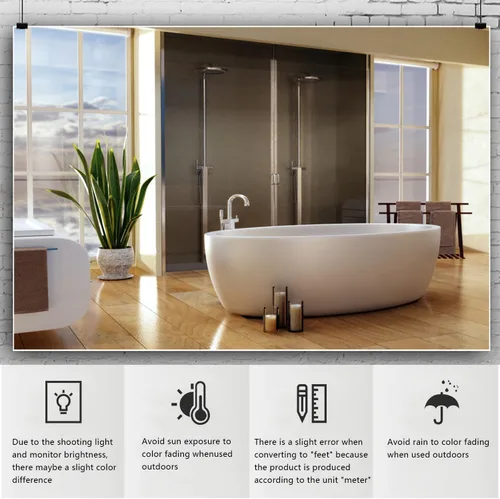 Miniatura 6 de YongFoto Decoración de interiores de baño de 5 x 3 pies, moderno, fondo de fotografía, bañera de lujo, plantas verdes, telón de fondo de piso