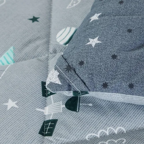 Miniatura 8 de Brandream Juego de ropa de cama espacial para niños y niñas, 100% algodón, juego de edredón de cohete espacial y galaxia, 3 piezas