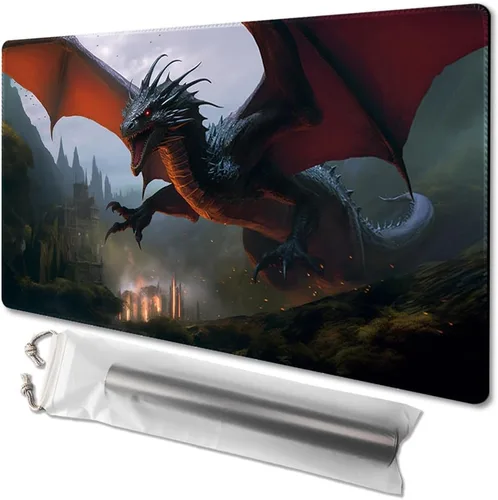 Miniatura 10 de MTG - Tapete de juego tamaño 24 x 14 pulgadas, bolsas de almacenamiento antideslizantes, ideal para entusiastas de los juegos de cartas, alfombrilla