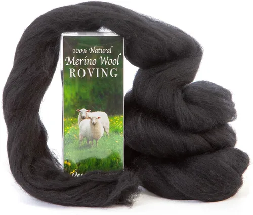 Desert Breeze Distributing Lana Merino 100% Natural Roving - Lana Merino Peinada de Primera Calidad Roving - Tapicería, Hilado, Fieltrado Húmedo y