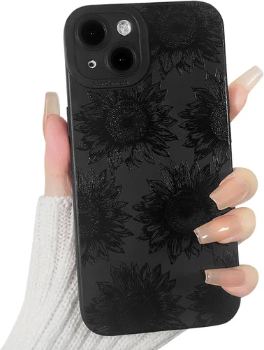 Miniatura 11 de Lovmooful Funda compatible con iPhone 13, bonito diseño de hongos negros para niñas y mujeres, TPU suave a prueba de golpes, protector femenino